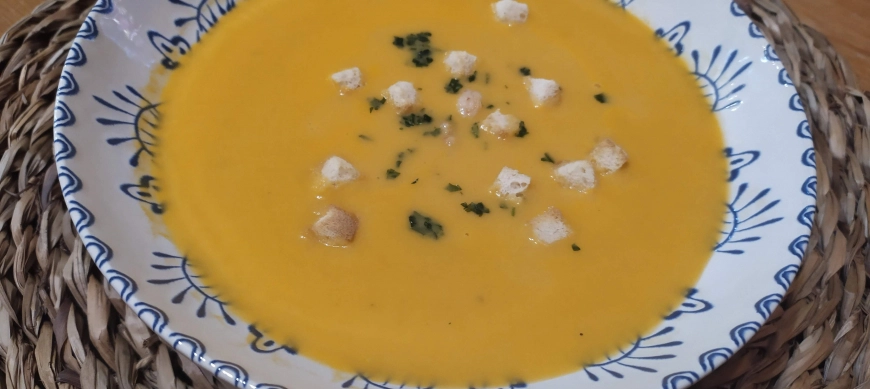 Crema de calabaza y coliflor al tomillo