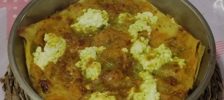 LASAÑA AL VAPOR CON BERENGENAS Y REQUESON