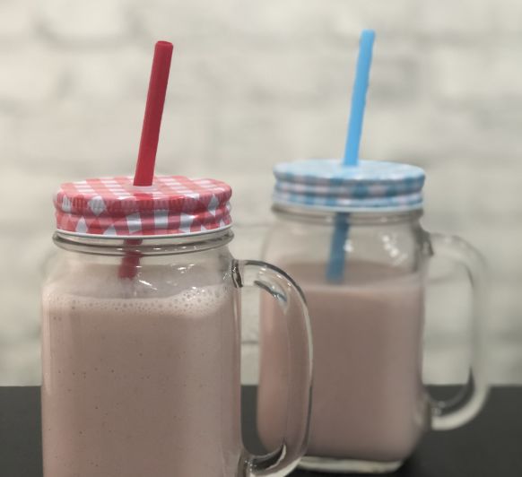 Batido de fresas y plátano